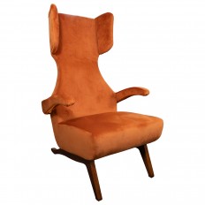 Pair of unusual highback armchairs